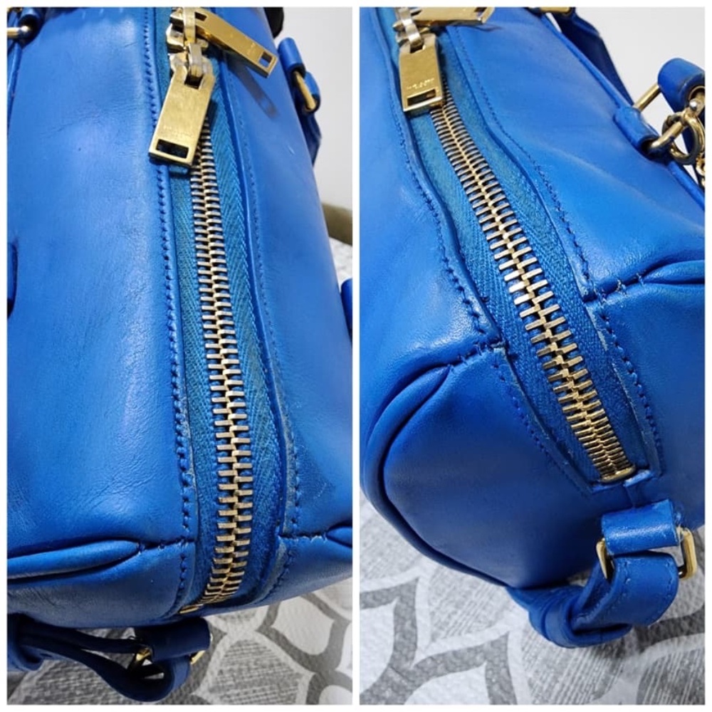 Authentic Saint Laurent Classic Duffle 6 Satchel Bag Blue - Picture 13 of 16
